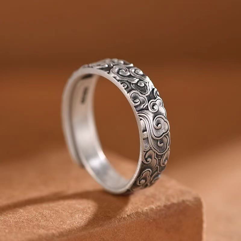 KarmaRipple's Vintage Auspicious Clouds Pattern Fortune Ring p1