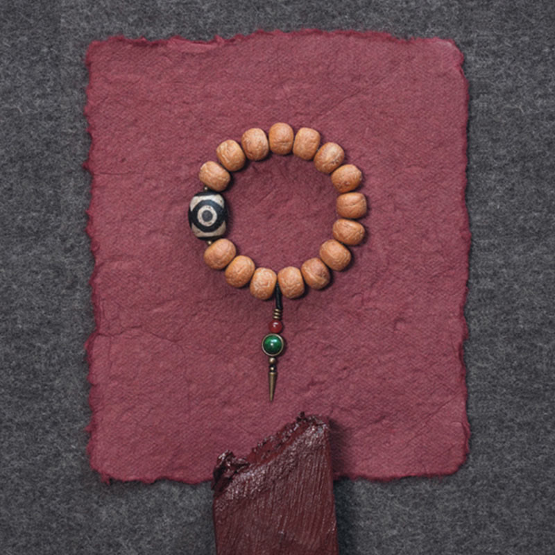 KarmaRipple's Tibet Bodhi Seed Dzi Bead Peace Talisman Wrist Mala Bracelet p7