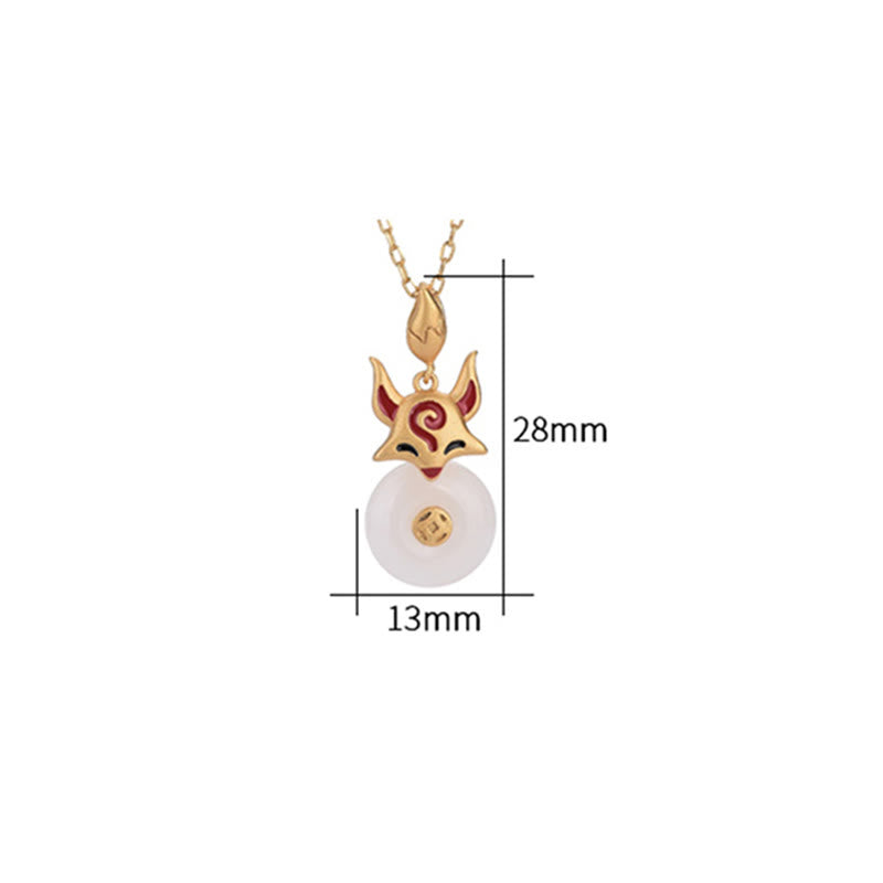 KarmaRipple's Ivory Jade Fox Bronze Coin Protection Fortune Pendant Necklace p6