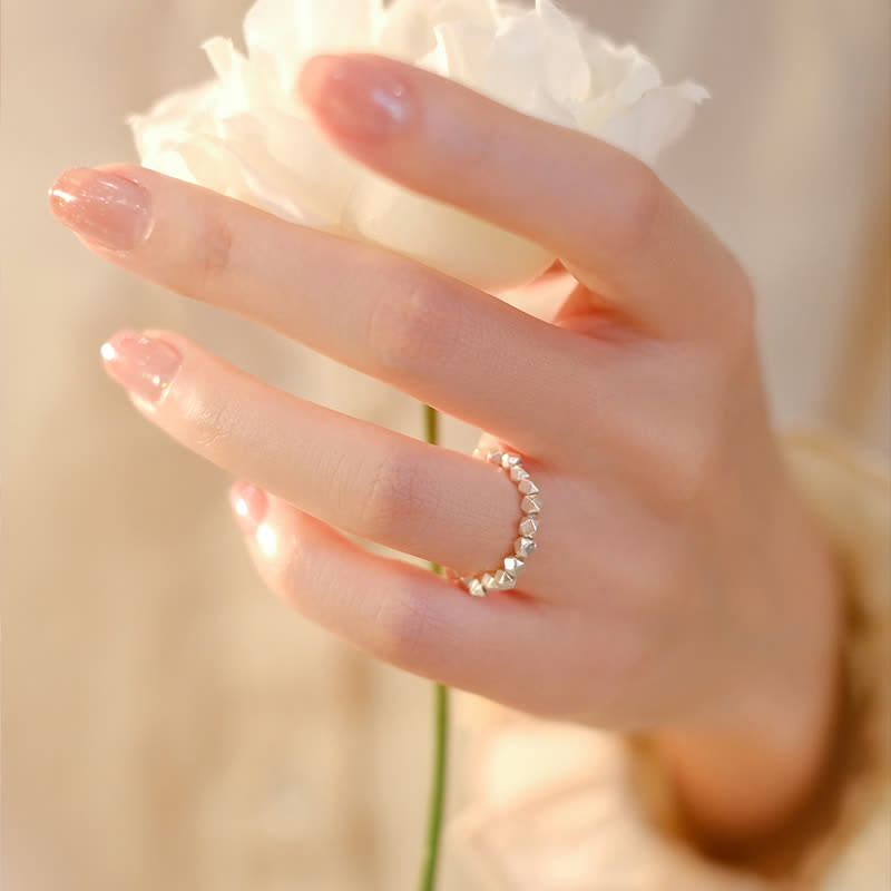 KarmaRipple's 925 Sterling Silver Beaded Blessing Ring p2