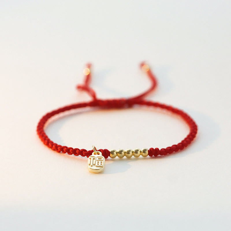 KarmaRipple's Handmade Fu Character Talisman Fortune Fortune Rope Bracelet p6