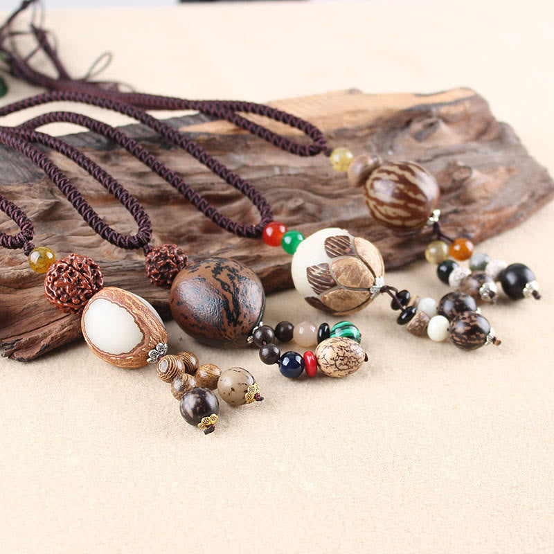 KarmaRipple's Bodhi Seed Lotus Wisdom Balance Pendant Necklace p5