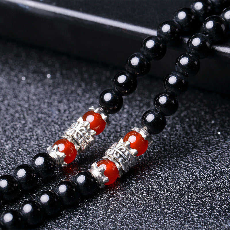 KarmaRipple's 108 Beadwork Authentic Black Obsidian Tiger Eye Mala Bracelet p18