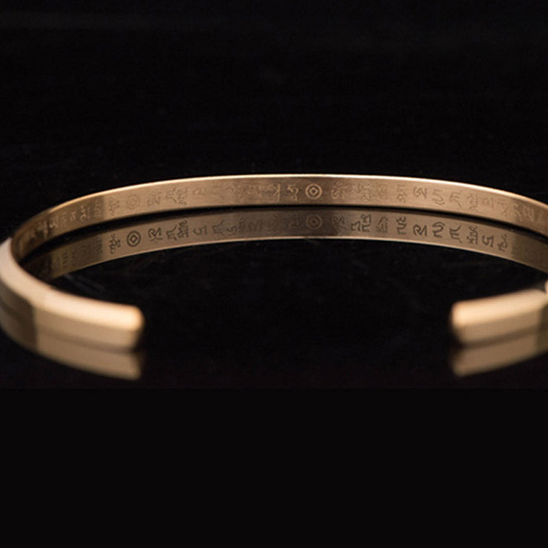 KarmaRipple's Six True Words Engraving Titanium Steel Blessing Protection Bracelet p22