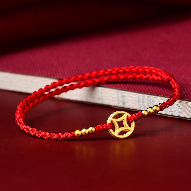 KarmaRipple's Bronze Coin Strength Woven String Bracelet Anklet p5