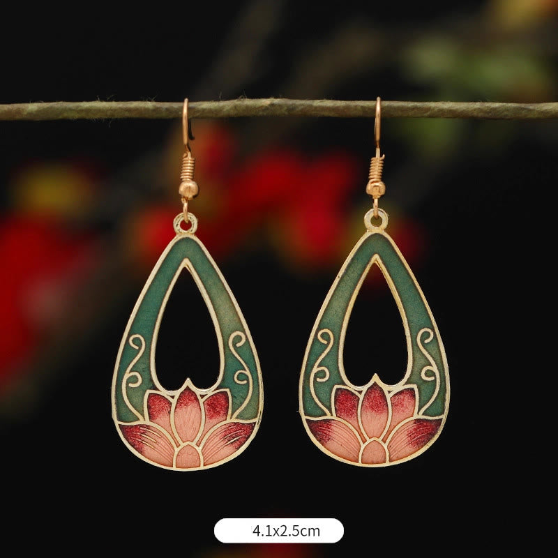 KarmaRipple's Lotus Butterfly Flower Alloy Bronze Enlightenment Drop Earrings p23
