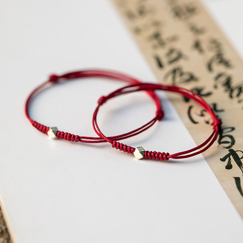 KarmaRipple's 925 Sterling Silver Fortune Bead Protection Red String Woven Bracelet p17