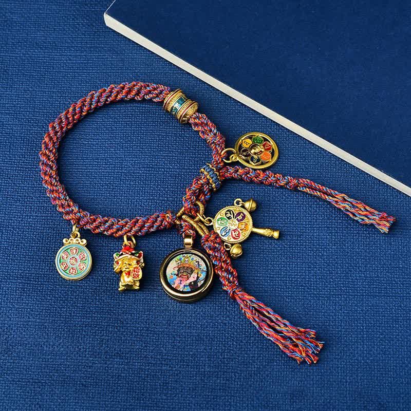 KarmaRipple's Tibetan Green Tara Zakiram Goddess of Wealth Thangka Fortune Braid String Bracelet p2