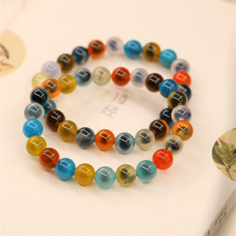 KarmaRipple's Colorful Candy Agate Balancing Strength Bead Bracelet p11
