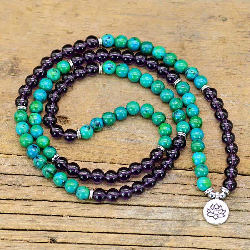 KarmaRipple's Amethyst Green Aventurine Spiritual Lotus Talisman Bracelet p3