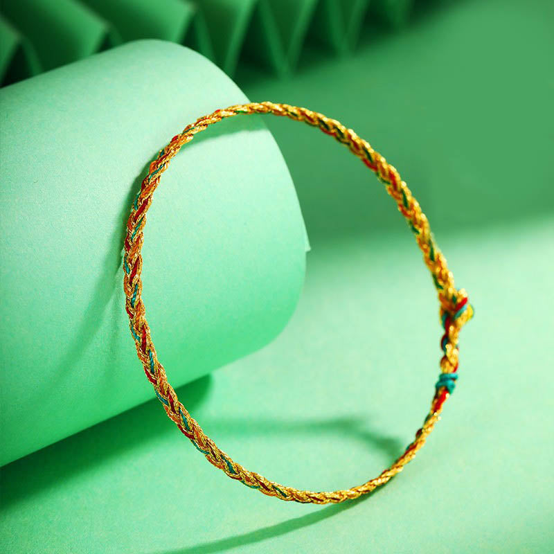 KarmaRipple's Handmade Multicolored Dragon Scale Pattern Braid String Bracelet p2