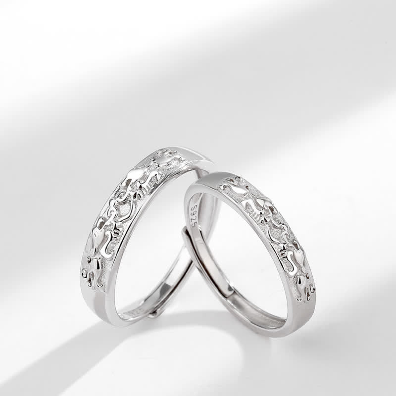 KarmaRipple's 925 Sterling Silver PiXiu Balance Adjustable Pair Ring p5