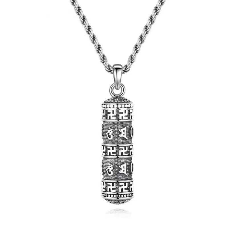 KarmaRipple's Om Mani Padme Hum Swastika Twisted Chain Wisdom Pendant Necklace p7