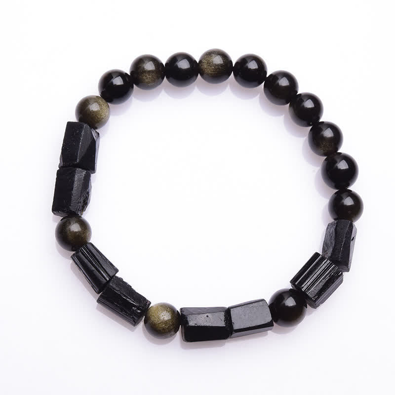 KarmaRipple's Gold Sheen Obsidian Black Tourmaline Wealth Bracelet p9