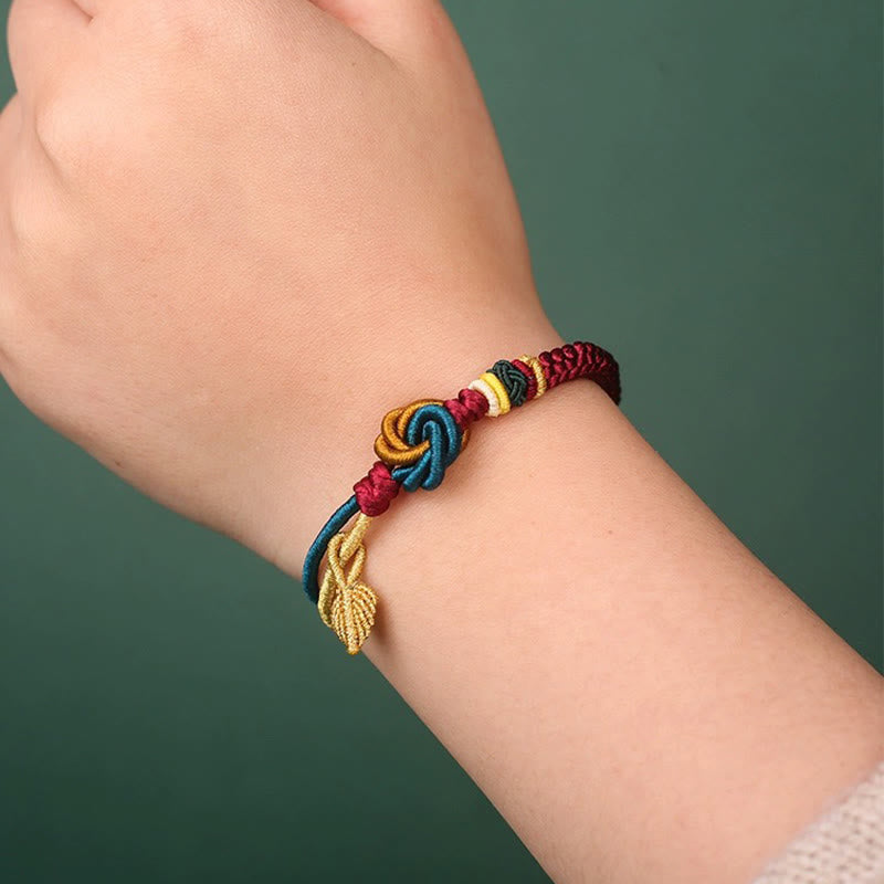 KarmaRipple's Tibetan Handmade Mandala Weave Leaf Fortune Rope Bracelet p9
