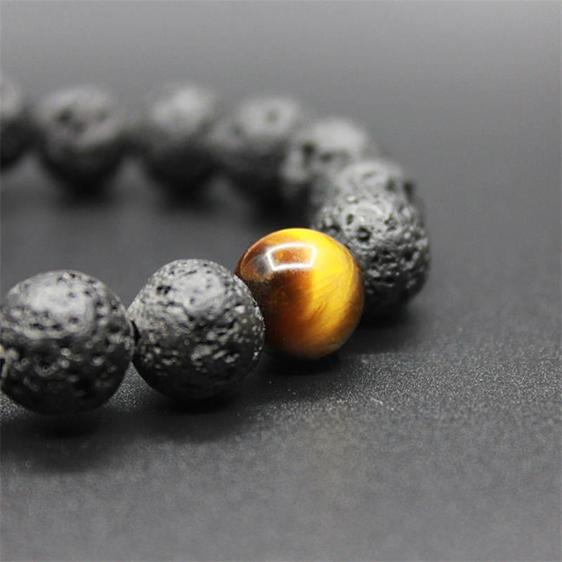 KarmaRipple's Lava Rock Tiger Eye Stone Peace Balancing Bracelet p3