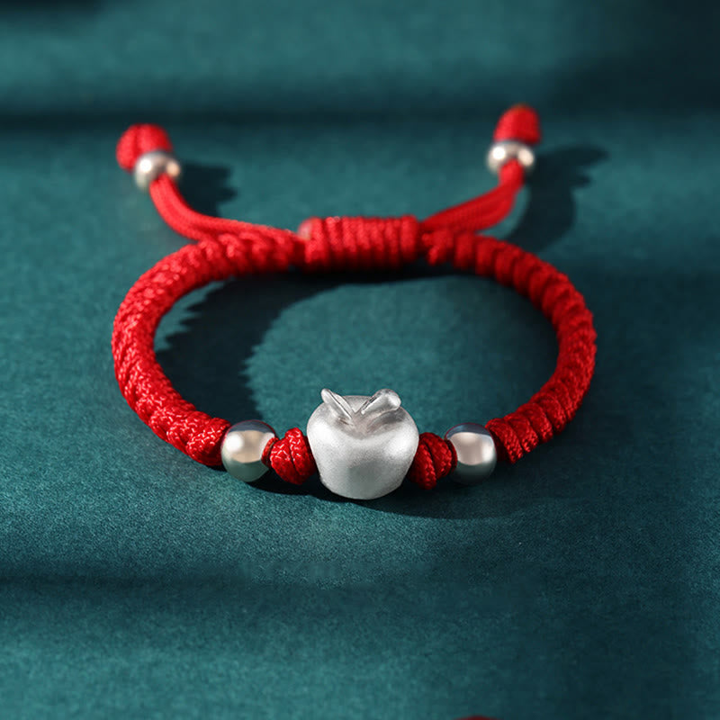 KarmaRipple's 999 Sterling Silver Apple Red Multicolored Rope Fortune Protection Handcrafted Kids Bracelet p21