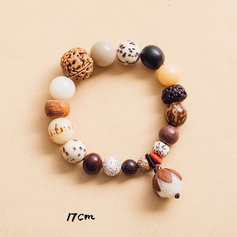 KarmaRipple's Bodhi Seed Lotus Wisdom Peace Wrist Mala Bracelet p22