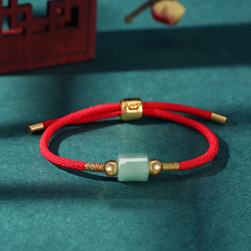 KarmaRipple's Tibet Handmade Green Aventurine Red Stone Malachite Fortune Protection Woven Rope Bracelet p1