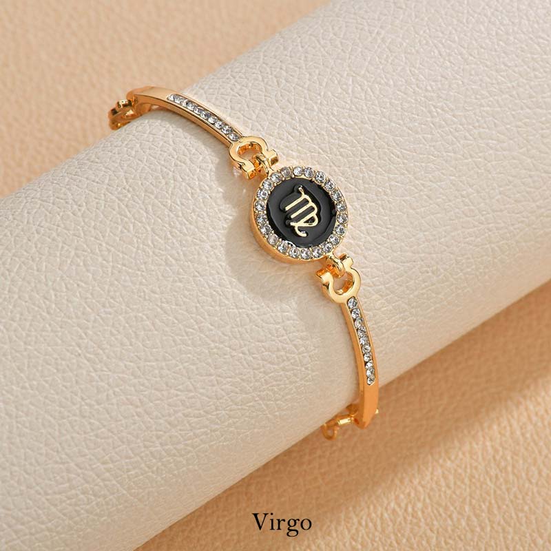 KarmaRipple's 12 Constellations of the Zodiac Rhinestone Chain Adjustable Bracelet ( p10