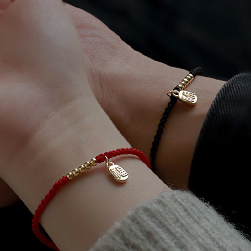 KarmaRipple's Handmade Fu Character Talisman Fortune Fortune Rope Bracelet p13