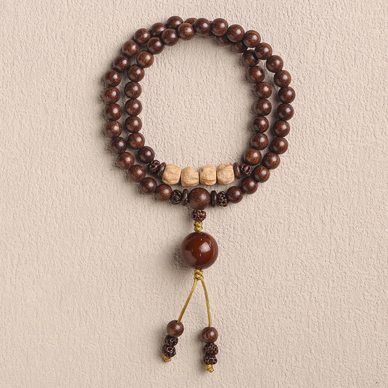 KarmaRipple's Sandalwood Small Leaf Red Sandalwood Bodhi Seed Purification Double Wrap Bracelet p3