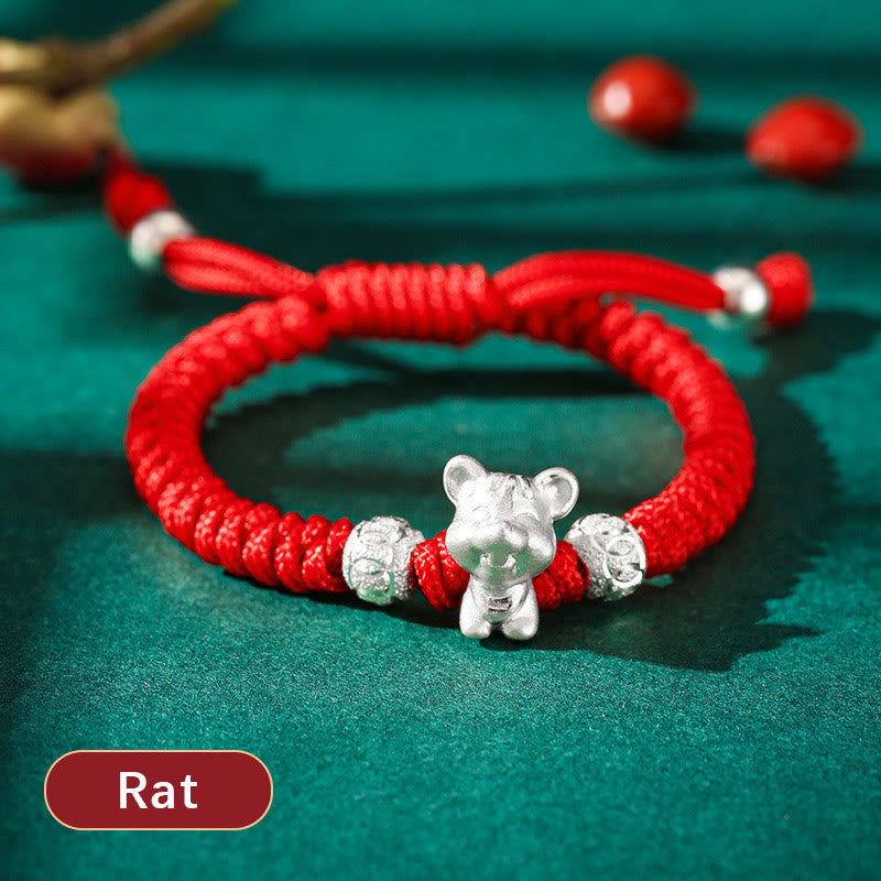 KarmaRipple's 999 Sterling Silver Chinese Zodiac Red Rope Fortune Handcrafted Kids Bracelet p35