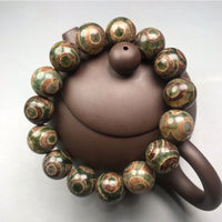 KarmaRipple's Three-eyed Dzi Bead Sardonyx Fortune Bracelet