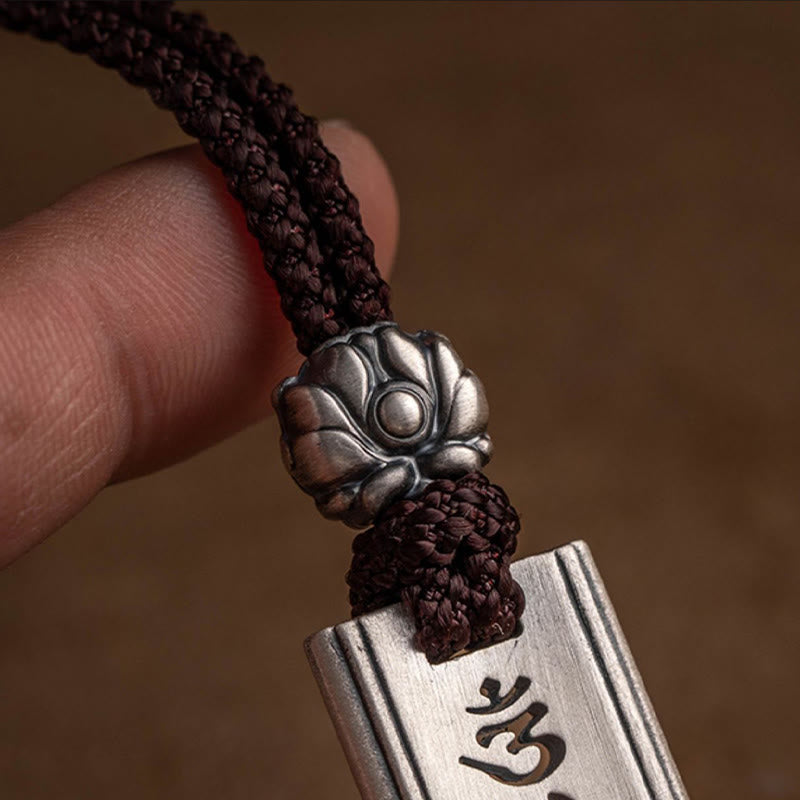 KarmaRipple's 999 Sterling Silver Om Mani Padme Hum Engraved Lotus Wisdom Pendant Necklace p9