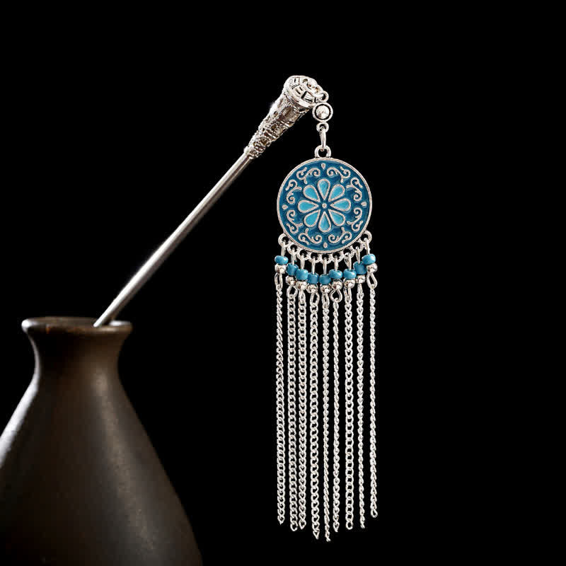 KarmaRipple's Water Drop Lily of the Valley Flowers Tassels Confidence Hairpin p60
