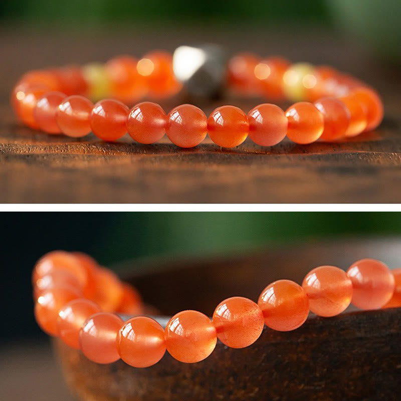 KarmaRipple's 925 Sterling Silver Chinese Zodiac Natal Buddha Amulet Red Agate Amber Self-acceptance Bracelet p8