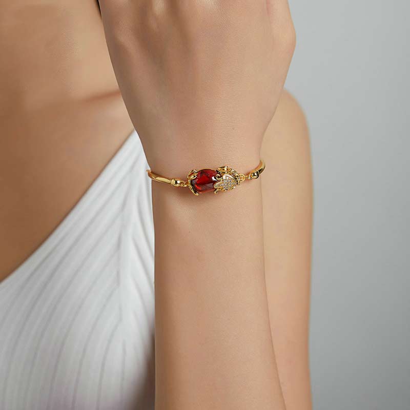 KarmaRipple's FengShui Golden Red Agate PiXiu Wealth Fortune Bracelet p6