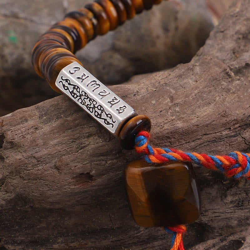 KarmaRipple's Tibetan Tiger Eye Om Mani Padme Hum Protection Power Bracelet p4