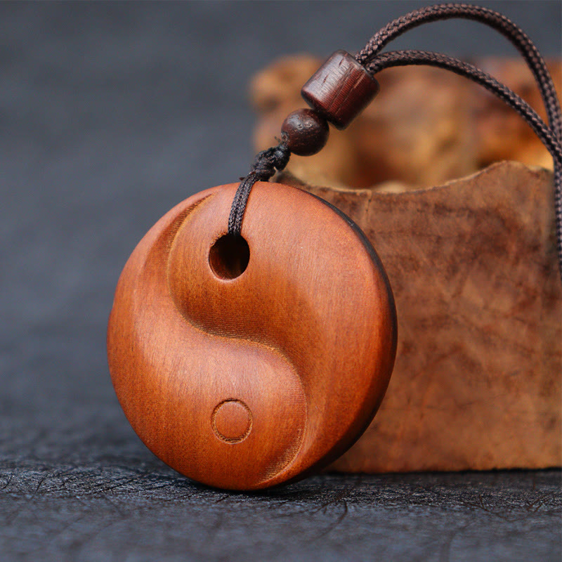 KarmaRipple's Lightning Struck Jujube Wood Yin Yang Fortune Protection Pendant Necklace p2