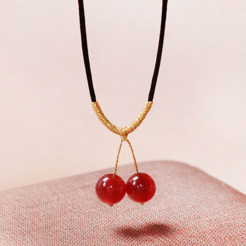 KarmaRipple's Authentic Red Agate Chalcedony Self-acceptance Confidence String Bead Bracelet Pendant Necklace p9