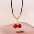 8mm Two Red Agate Necklace