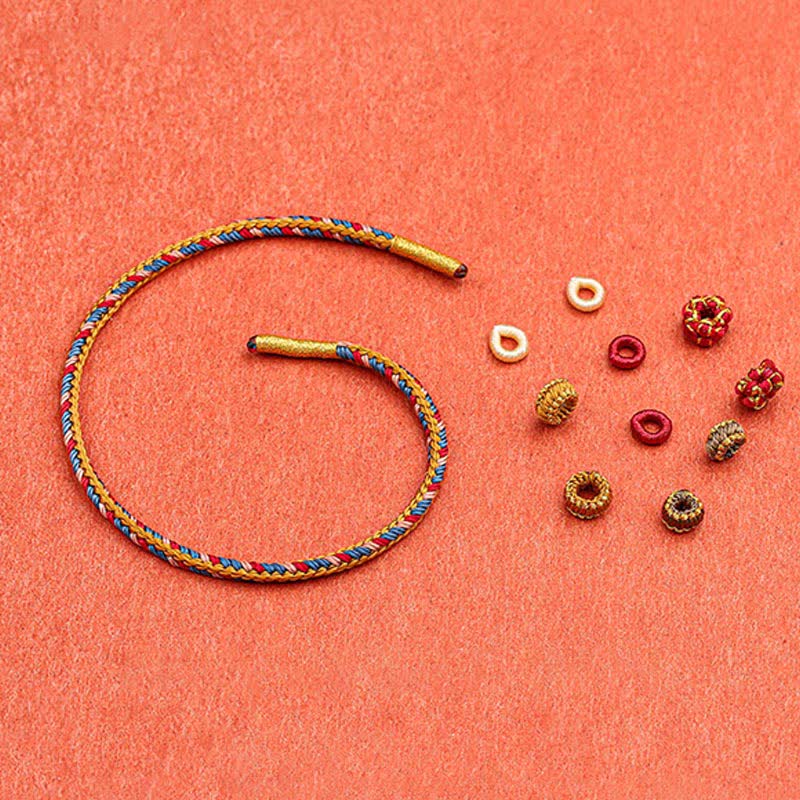 KarmaRipple's Handmade Dunhuang Color Fortune Braid String Bracelet p5