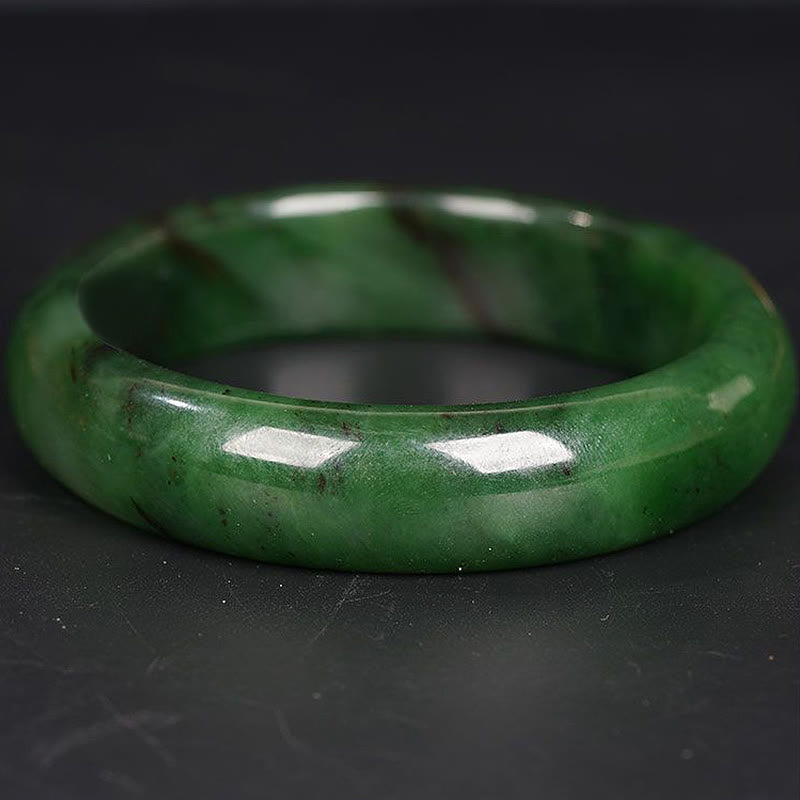 KarmaRipple's Authentic Hetian Cyan Jade Happiness Success Bracelet Bangle p7