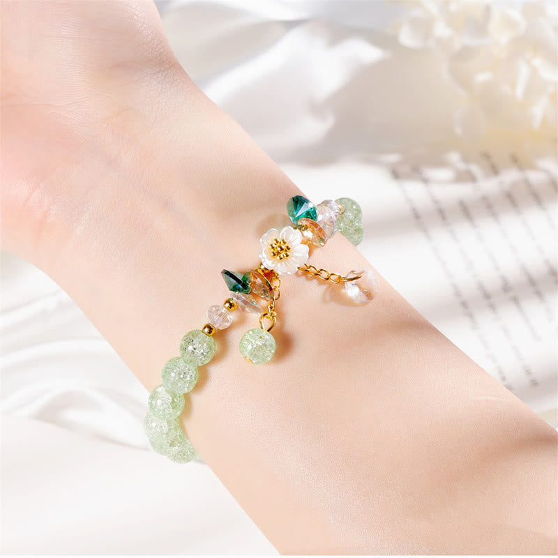 KarmaRipple's Simple Design Flower Talisman Glass Bead Bracelet p14