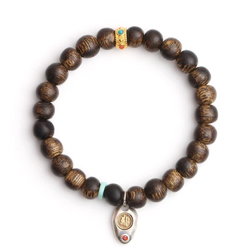 KarmaRipple's Vietnam Qinan Agarwood Turquoise Balance Strength Bracelet p21