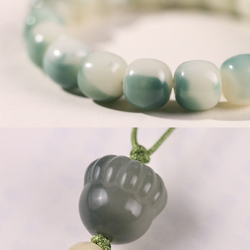KarmaRipple's Gradient Bodhi Seed Nine Tailed Fox Cat Paw Claw Pine Cone Peace Bracelet p17