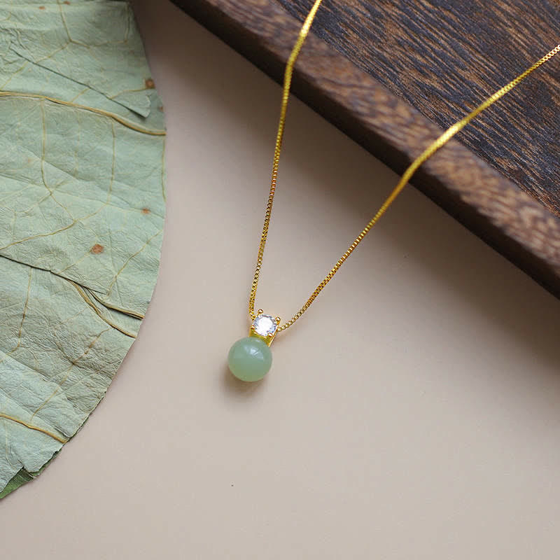 KarmaRipple's Fortunate Bead Jade Prosperity Chain Pendant Necklace p2