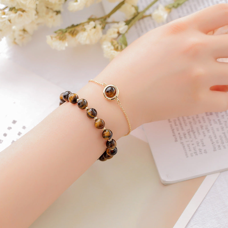 KarmaRipple's Sun Stone Strawberry Quartz Gemstone'sitive Bracelet p54