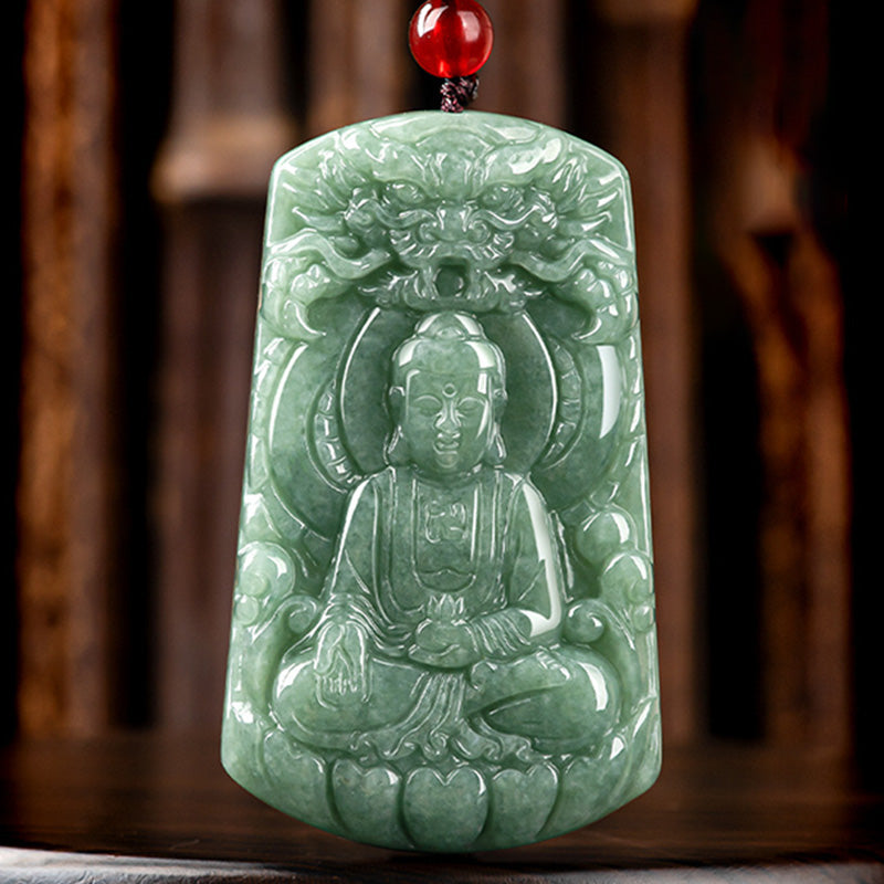 KarmaRipple's Tathagata Buddha Dragon Jade Amulet Serenity String Pendant p10
