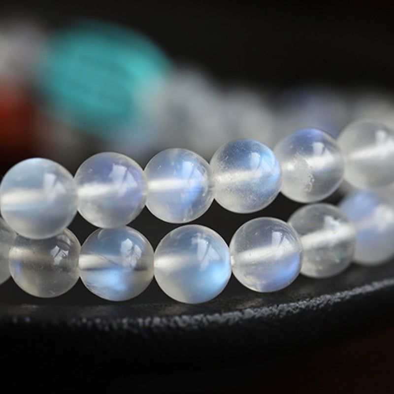 KarmaRipple's 108 Mala Beadwork Moonstone Amber Lotus Turquoise Gemstone Balancing Bracelet p7