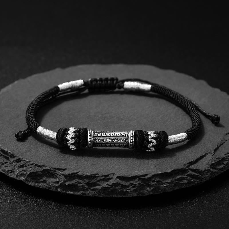 KarmaRipple's 925 Sterling Silver Om Mani Padme Hum Wisdom Woven Rope Bracelet p3