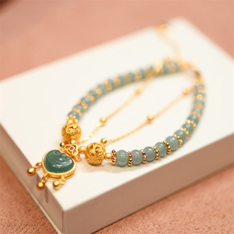 KarmaRipple's 925 Sterling Silver Authentic Jade Chalcedony Lock of Good Wishes Fortune Pendant Necklace Bangle Bracelet p3