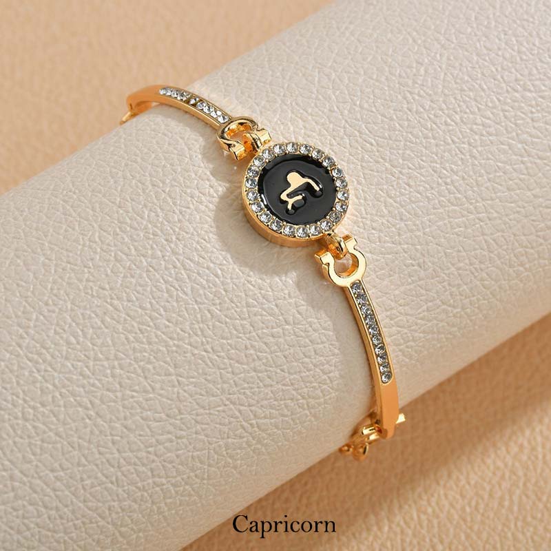 KarmaRipple's 12 Constellations of the Zodiac Rhinestone Chain Adjustable Bracelet ( p6