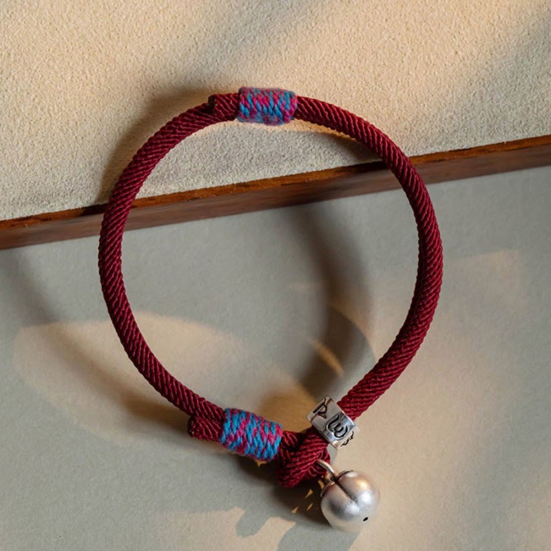 KarmaRipple's 925 Sterling Silver Tibetan Handmade Om Mani Padme Hum Persimmon Talisman Fortune Protection Woven Bracelet p2