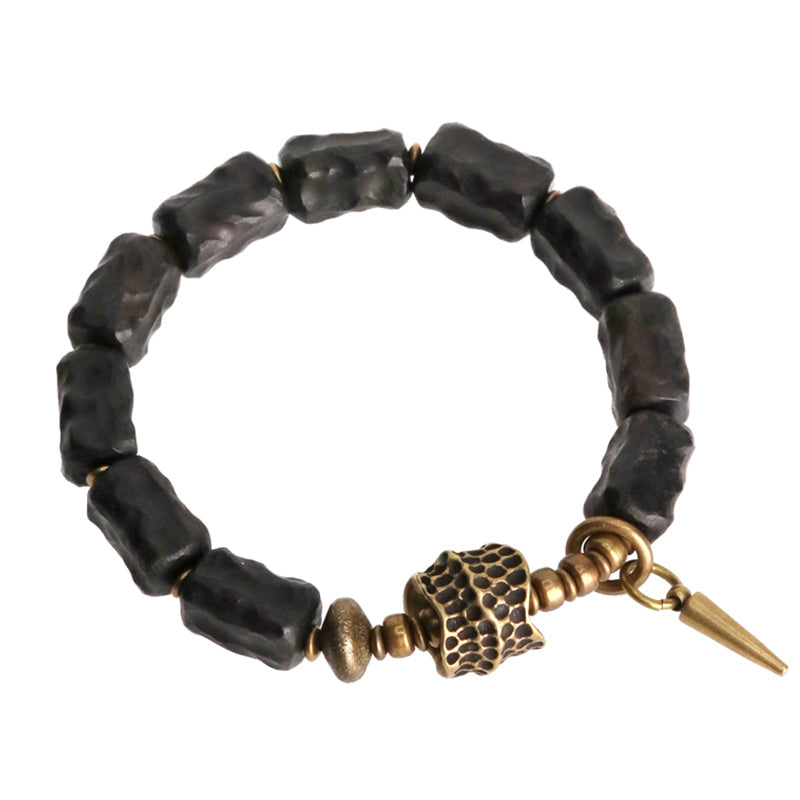 KarmaRipple's Ebony Wood Bronze Balance Protection Pair Bracelet p9